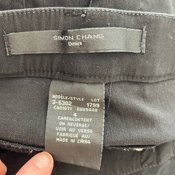 Simon Chang Women's Black strechy pants size 4 - Picture 5 of 5